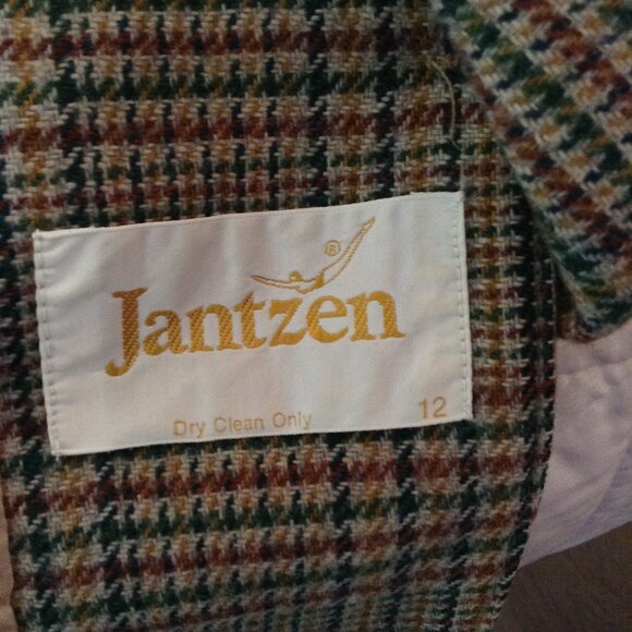 VTG Jantzen Wool Blazer "12" Houndstooth Classic, Ivy League, Preppy, Collegiate - Picture 3 of 3